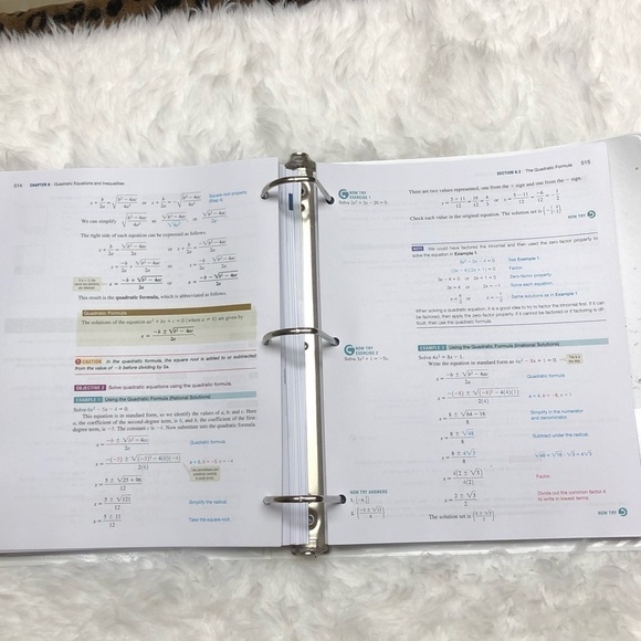 ALGEBRA for College Students 8th Edition Loose Leaf Pages with Binder - Picture 6 of 6